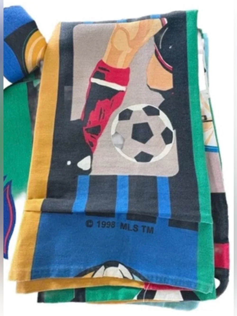 1998 MLS VINTAGE Soccer Twin Bed Set- 2 Pillow Shams, Fitted & Flat Sheets